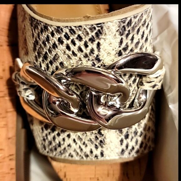 NWT Marc Fisher Ltd  Leather Veneda platform slide sandals in Roccia Lea… - Picture 3 of 16